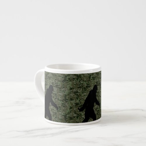 Black Gone Squatchin Woodland Digital Camouflage Espresso Cup