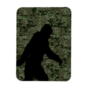 Black Gone Squatchin Woodland Digital Camouflage Magnet