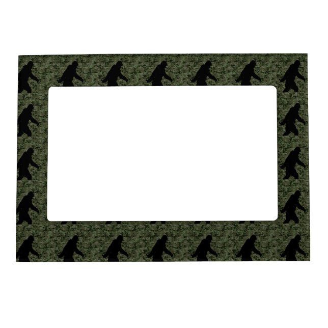 Black Gone Squatchin Woodland Digital Camouflage Magnetic Frame (Front)