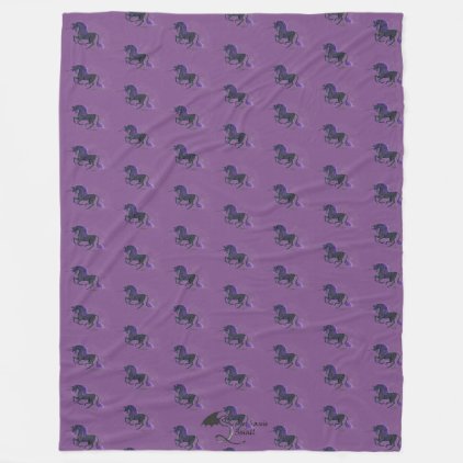 Black Goth and Purple Unicorn Blanket