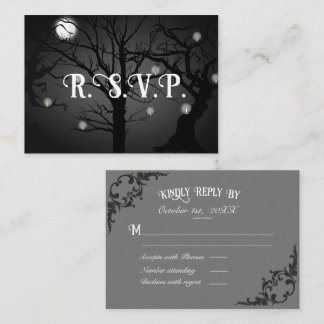 Black Goth Wedding RSVP  Enclosure Card