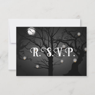 Black Goth Wedding RSVP Invitation