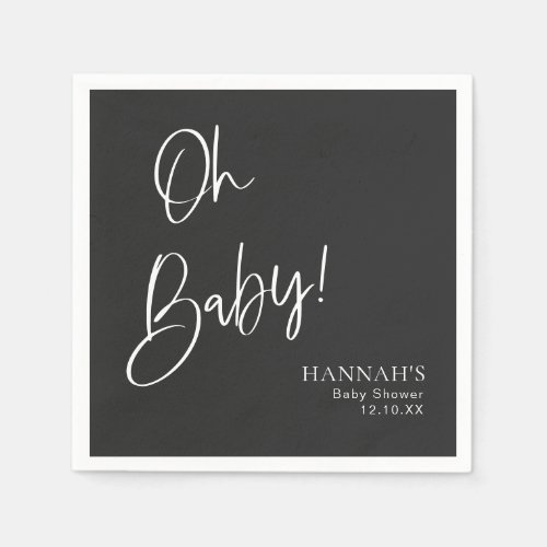 Black Gothic and Moody Halloween Baby Shower Napkins