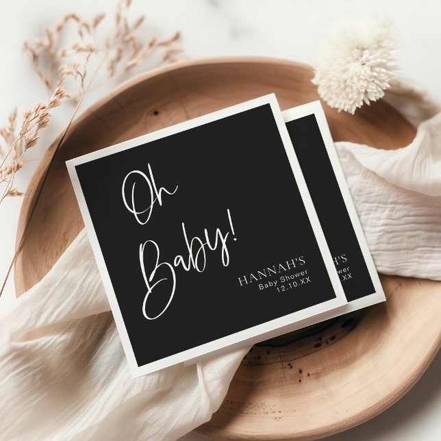 Black Gothic and Moody Halloween Baby Shower Napkins (Creator Uploaded)