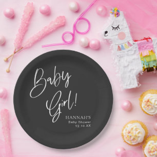 Black Gothic and Moody Halloween Baby Shower Paper Plates