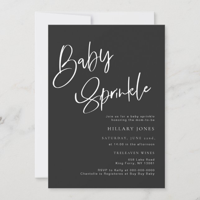 Black Gothic and Moody Halloween Baby Sprinkle Invitation (Front)