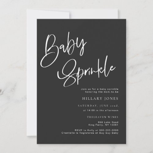 Black Gothic and Moody Halloween Baby Sprinkle Invitation
