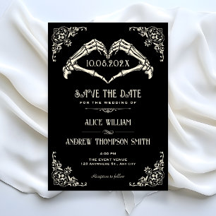 Black gothic arch wedding Save The Date