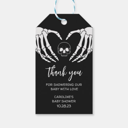 Black Gothic Baby Shower Favor Tags