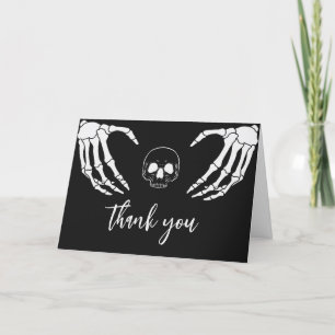 Black Gothic Baby Shower Letterpress Thank You Card