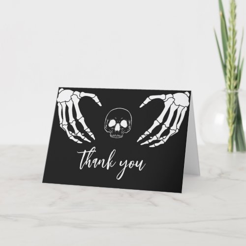 Black Gothic Baby Shower  Thank You Card