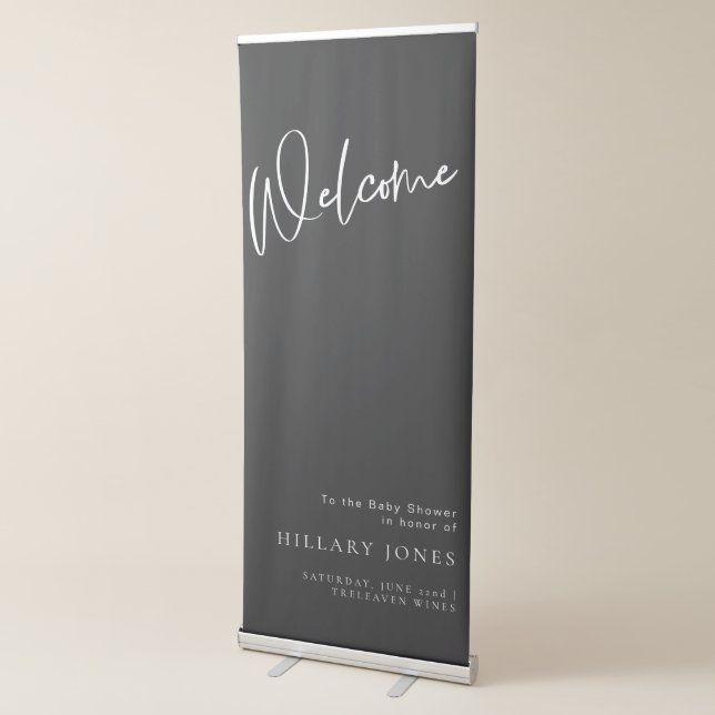 Black Gothic Baby Shower Welcome banner sign (3/4)