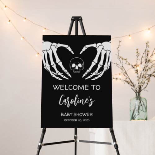 Black Gothic Baby Shower Welcome Sign