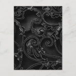 Black Gothic Baroque Swirl Pattern Postcard at Zazzle