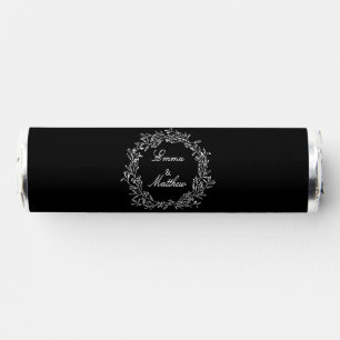 Black Gothic Botanical Monogram Wreath Breath Savers® Mints