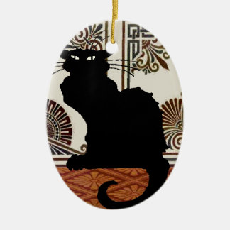 Black Gothic Cat Ceramic Ornament