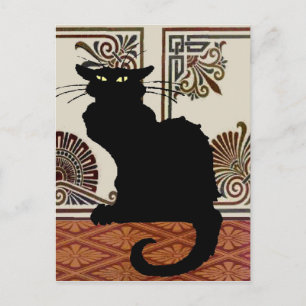 Black Gothic Cat Postcard
