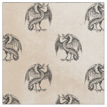 Black Gothic Dragons on Ivory Fabric