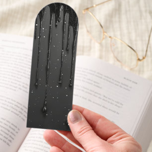 Black Gothic Drips Glitter Dripping Dark Bookmarks