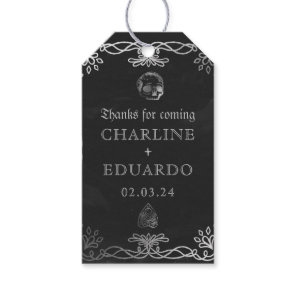 Black Gothic Fantasy Silver Ivy Wedding  Gift Tags
