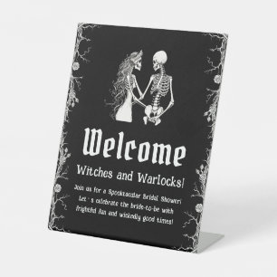 Black Gothic Halloween Bridal Shower Welcome Sign