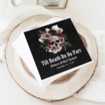 Black Gothic Halloween Floral Skull Bridal Shower Napkins<br><div class="desc">Add a touch of spooky sophistication to your event with our Black Gothic Halloween Floral Skull Till Death Do Us Part Bridal Shower Napkins! These elegant napkins feature a striking skull design surrounded by dark florals, perfect for a Halloween-themed bridal shower. The "Till Death Do Us Part" message adds a...</div>