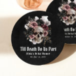 Black Gothic Halloween Floral Skull Bridal Shower Paper Plates<br><div class="desc">These Black Gothic Halloween Floral Skull Bridal Shower Paper Plates are the perfect combination of spooky and elegant. Featuring a striking floral skull design against a black background, these plates add a touch of gothic charm to any bridal shower. The dark floral accents and intricate details capture the essence of...</div>
