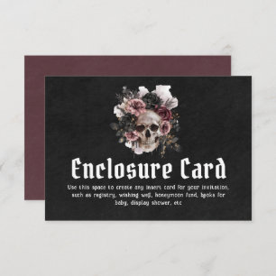 Black Gothic Halloween Floral Skull Enclosure Card
