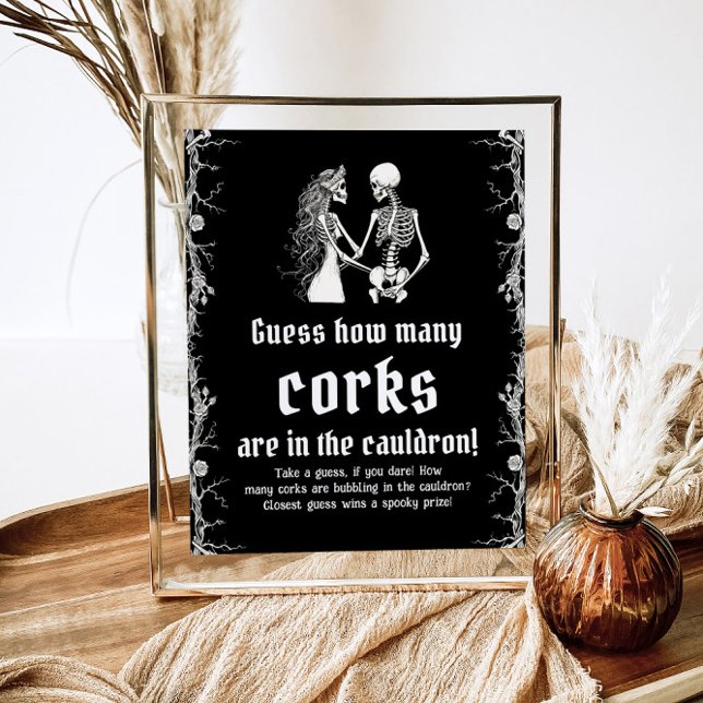 Black Gothic Halloween Guess How Many Corks Game Poster (Creator Uploaded)