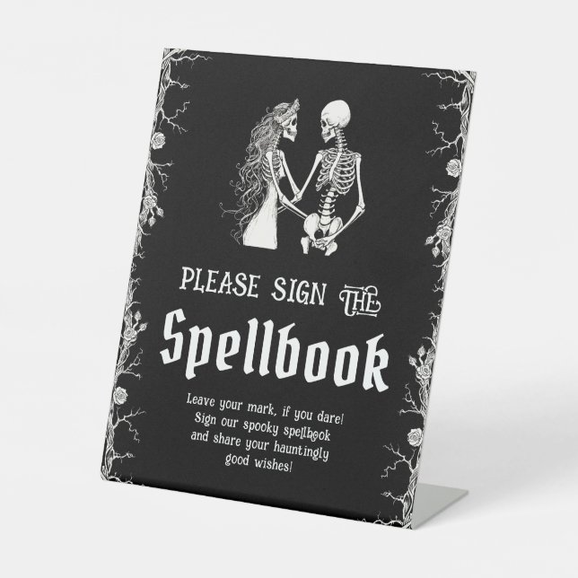 Black Gothic Halloween Please Sign The Spellbook (Front)
