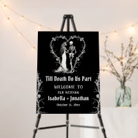 Black Gothic Halloween Skeleton Wedding Welcome