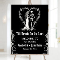Black Gothic Halloween Skeleton Wedding Welcome