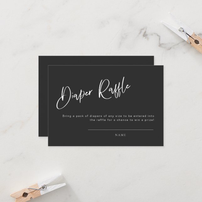 Black Gothic Inspired Baby Shower Diaper Raffle (Front/Back In Situ)