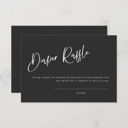 Black Gothic Inspired Baby Shower Diaper Raffle Enclosure Card