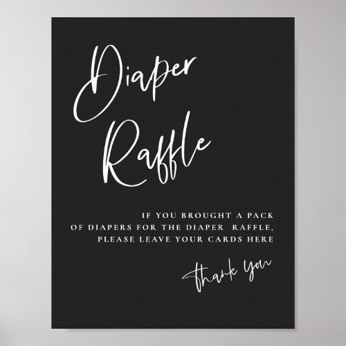 Black gothic inspired Baby Shower Diaper Raffle  Poster