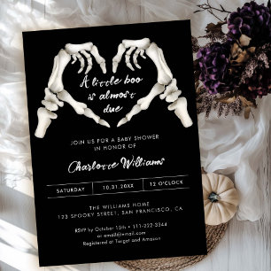 Black Gothic Love Halloween Baby Shower Invitation