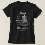 Black Gothic Mermaid Last Sail Bachelorette Party T-Shirt<br><div class="desc">Choose this unique Black Moody Gothic Mermaid Last Sail Before the Veil Bachelorette Party design for your Bach Weekend Itinerary, and get the party started! Featuring a hand-drawn mermaid skeleton and an anchor drawing with sea waves and dolphins this is the perfect BACH design for a gothic bride who loves...</div>
