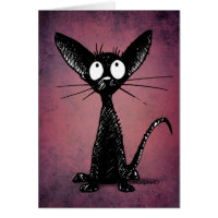 Black gothic oriental cat on purple custom