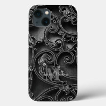 Black gothic pattern personalized monogram
