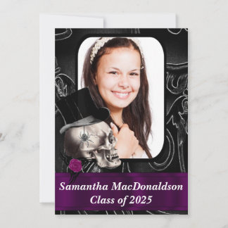 Black Gothic photo graduation Invitation