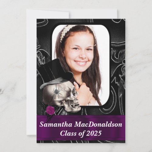 Black Gothic photo graduation Invitation