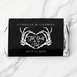 Black Gothic Skeleton Wedding Thank You Hershey's Miniatures