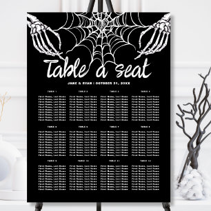 Black Gothic Skeletons Hallowedding Table Seating Foam Board