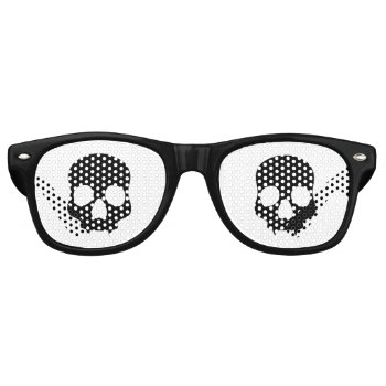 Black Gothic Skulls Retro Sunglasses by TheHopefulRomantic at Zazzle