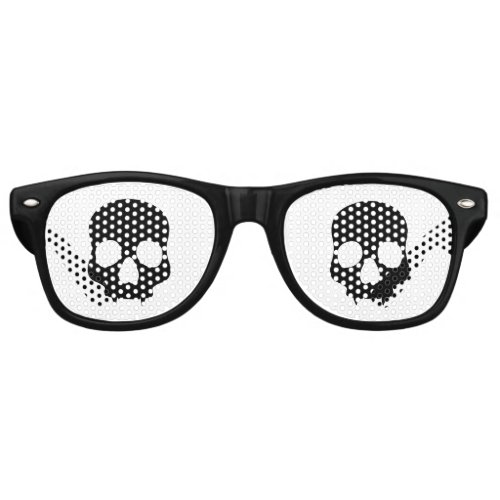 Black gothic skulls retro sunglasses