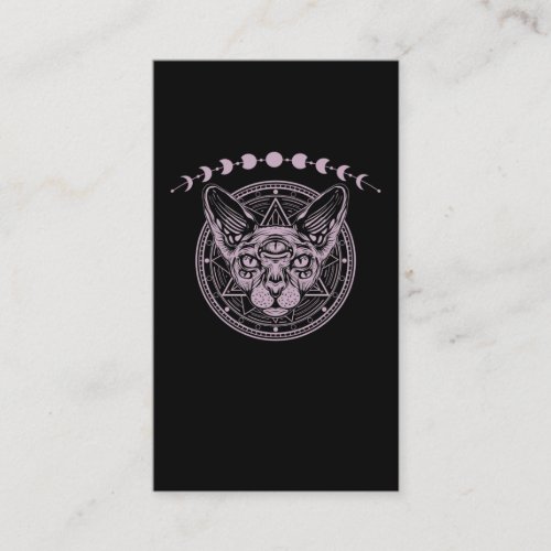 Black Gothic Sphynx Cat Goth Moon Business Card