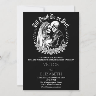 Black Gothic Till Death Do Us Part Wedding Invitation