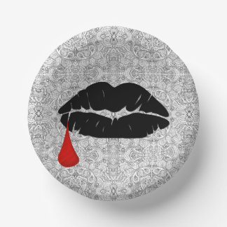 Black Gothic Vampire Kiss Vamp Paper Bowls