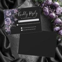 Black Gothic Wedding RSVP Card