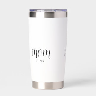 Black Graceful Script Established New Mom Insulated Tumbler